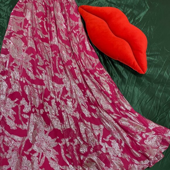 Aidan Mattox Pink And Silver Evening Gown - Picture 2 of 5